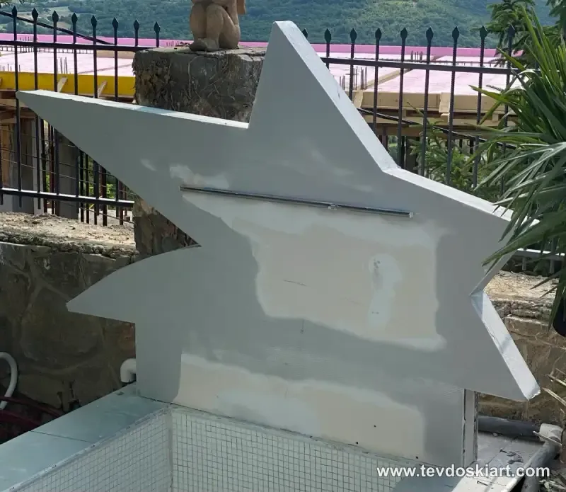 Пред декоративна скулптура #pred #gipskarton #decorativnofaranje #tetovo – бела ѕвезда пред декорација Tevdoski Art
